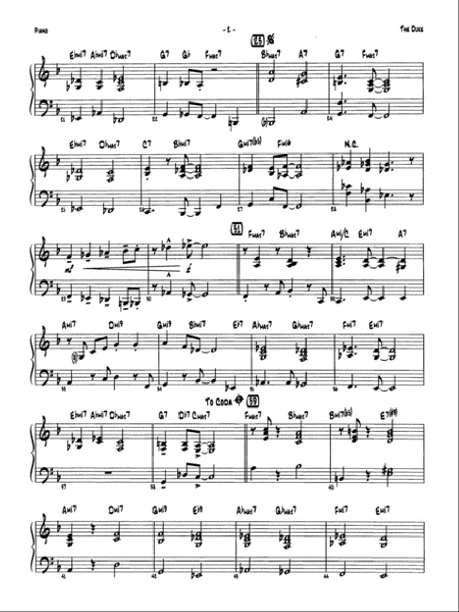 The Duke: Piano Accompaniment Jazz Ensemble scores gallery preview page 2