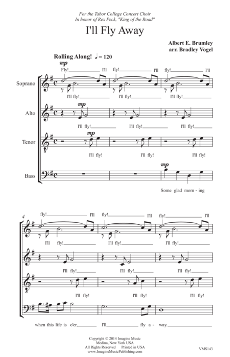 I'll Fly Away 4-Part scores gallery preview page 2