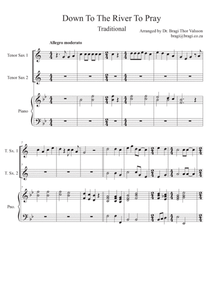 Five Sacred Songs - duets for Tenor Saxophones with piano accompaniment image number null