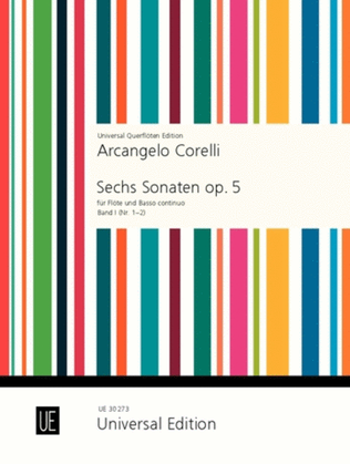 Book cover for Sonatas, 6, Op. 5, Vol. 1, Fl/