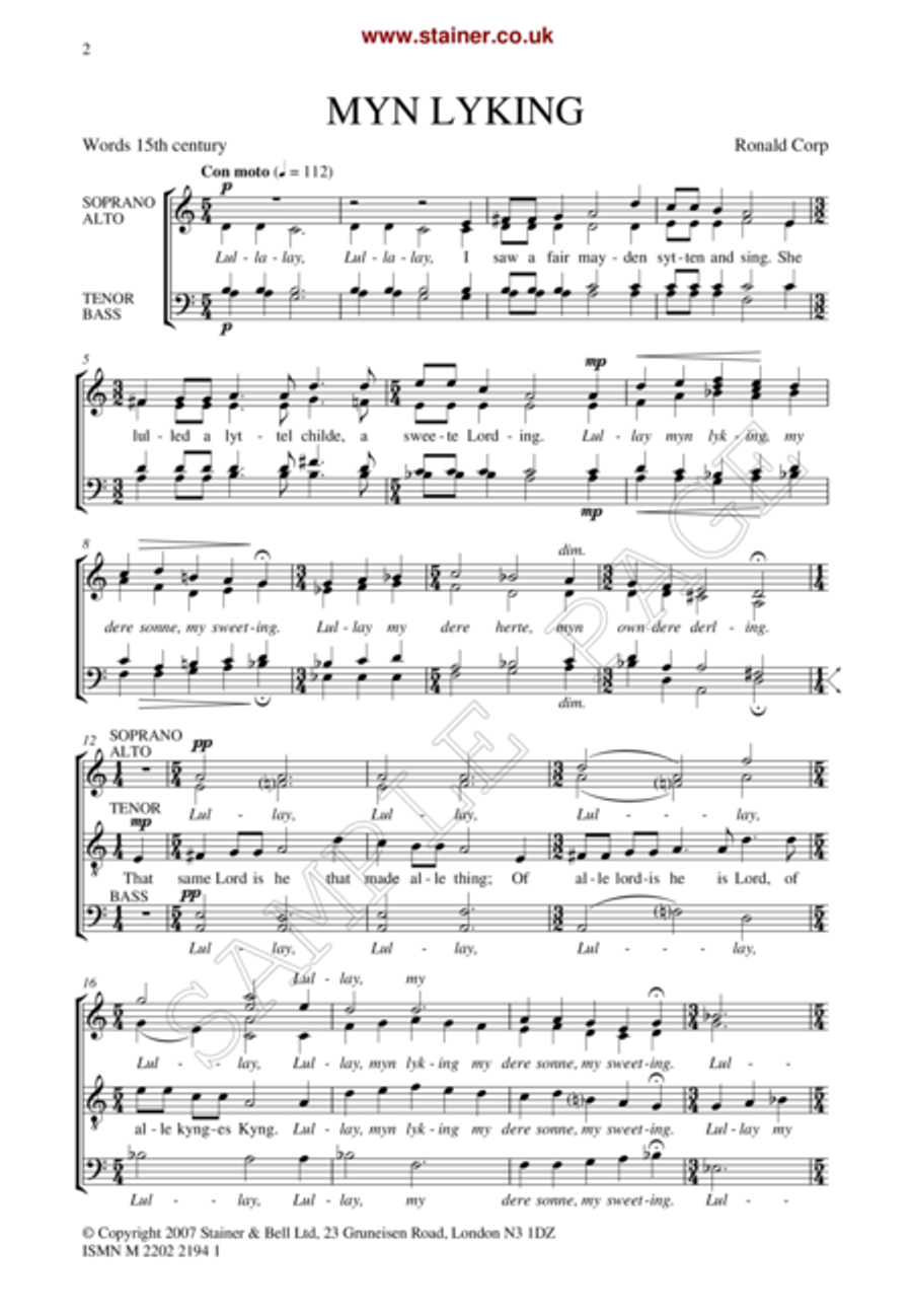 Three Medieval Carols. SATB 4-Part scores gallery preview page 2