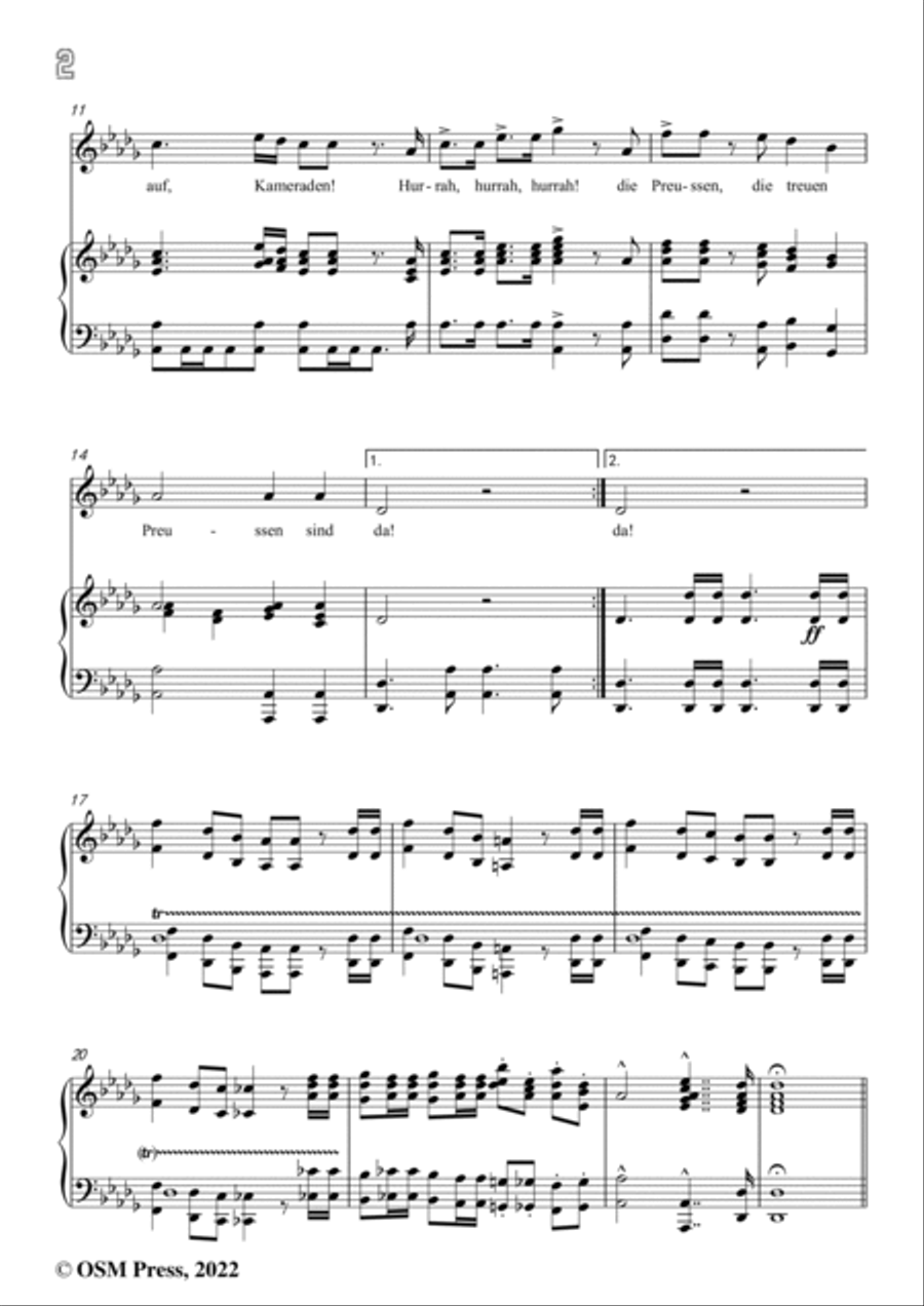 Loewe-Preussentreue,in D flat Major,for Voice and Piano Voice Solo scores gallery preview page 4