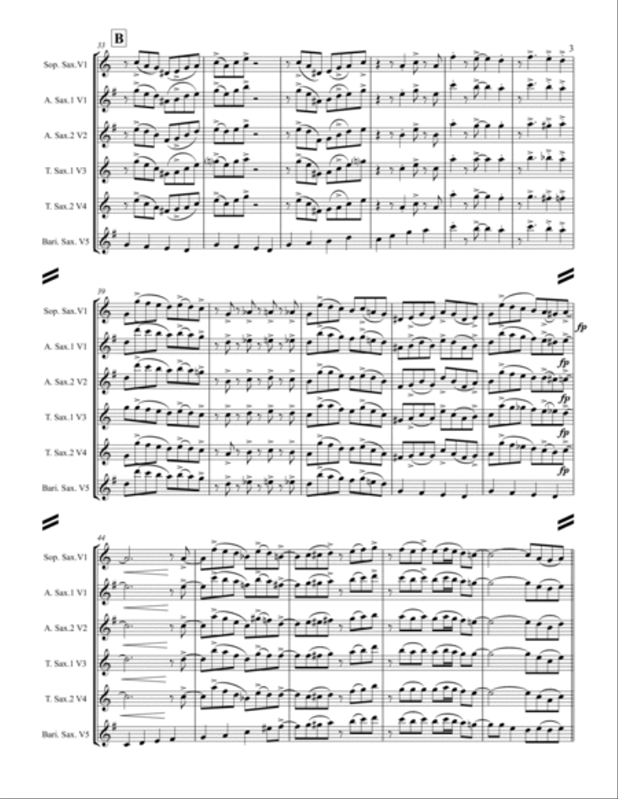 Jingle Bells (for Saxophone Quintet SATTB or AATTB) Jingle Bells (for Saxophone Quintet SATTB or AATTB) Saxophone Quintet scores gallery preview page 4