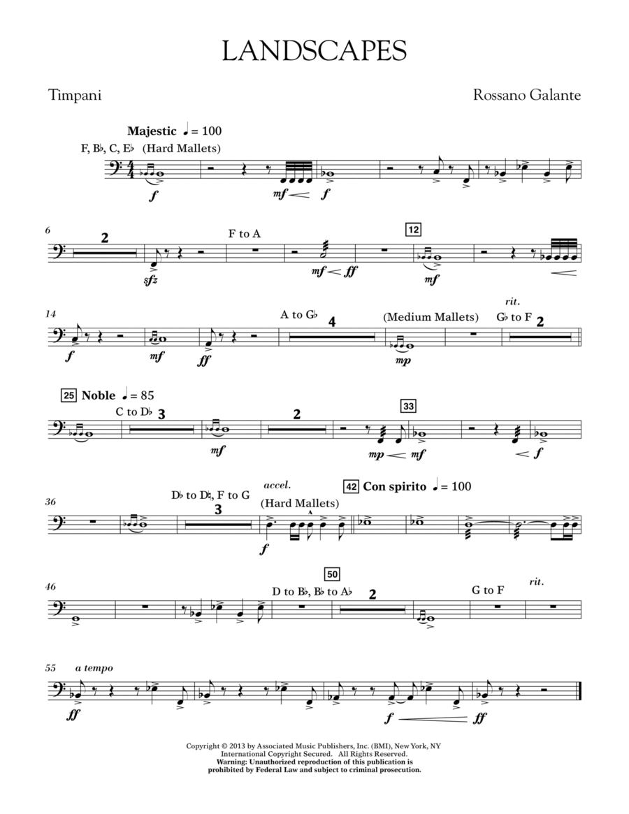 Landscapes - Timpani Percussion scores gallery preview page 1