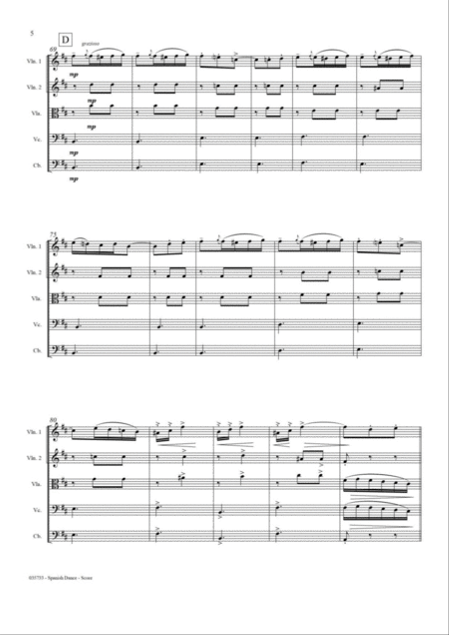 SPANISH DANCE OP 12, NO1 – STRING QUARTET String Quartet scores gallery preview page 6