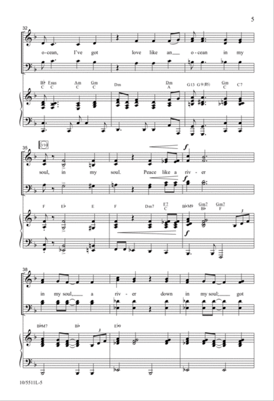 I've Got Peace Like a River 4-Part scores gallery preview page 5