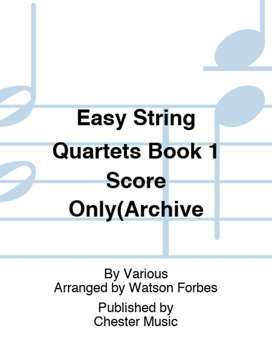 Easy String Quartets Book 1 Score Only(Archive
