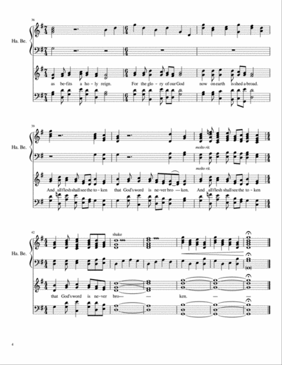 Isaiah 40 (Comfort, Comfort Now My People) 4-Part scores gallery preview page 4
