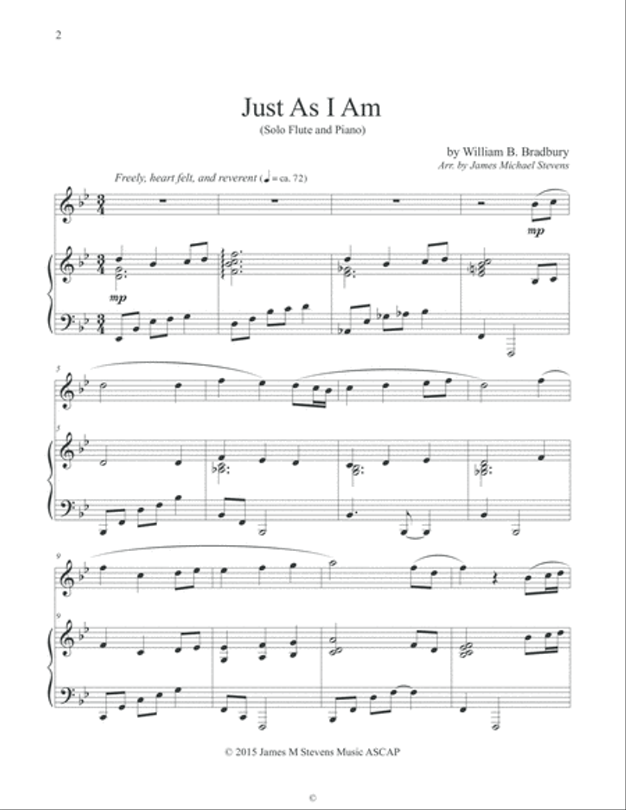 Just As I Am (Piano & Flute) Just As I Am (Piano & Flute) Flute Solo scores gallery preview page 2