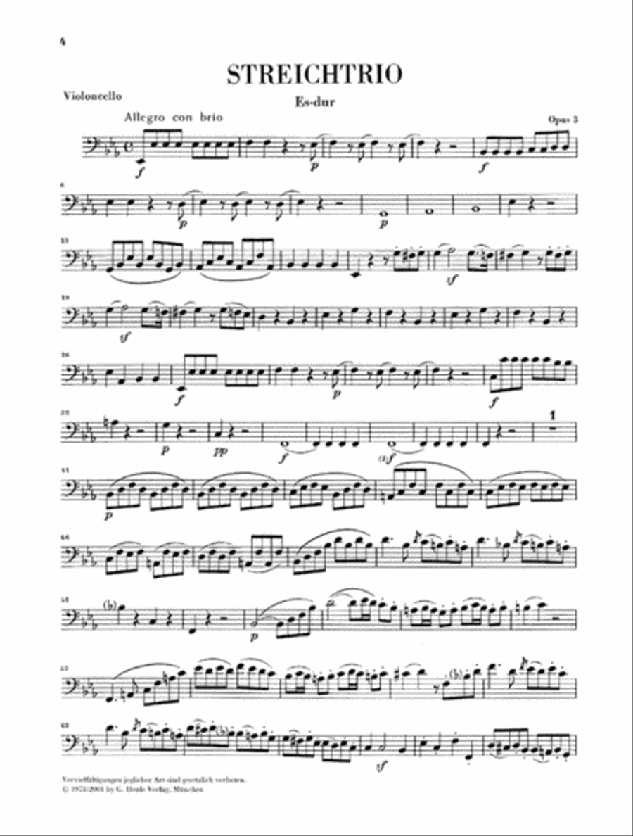 String Trios Op. 3, 8, and 9 and String Duo WoO 32 Cello scores gallery preview page 5