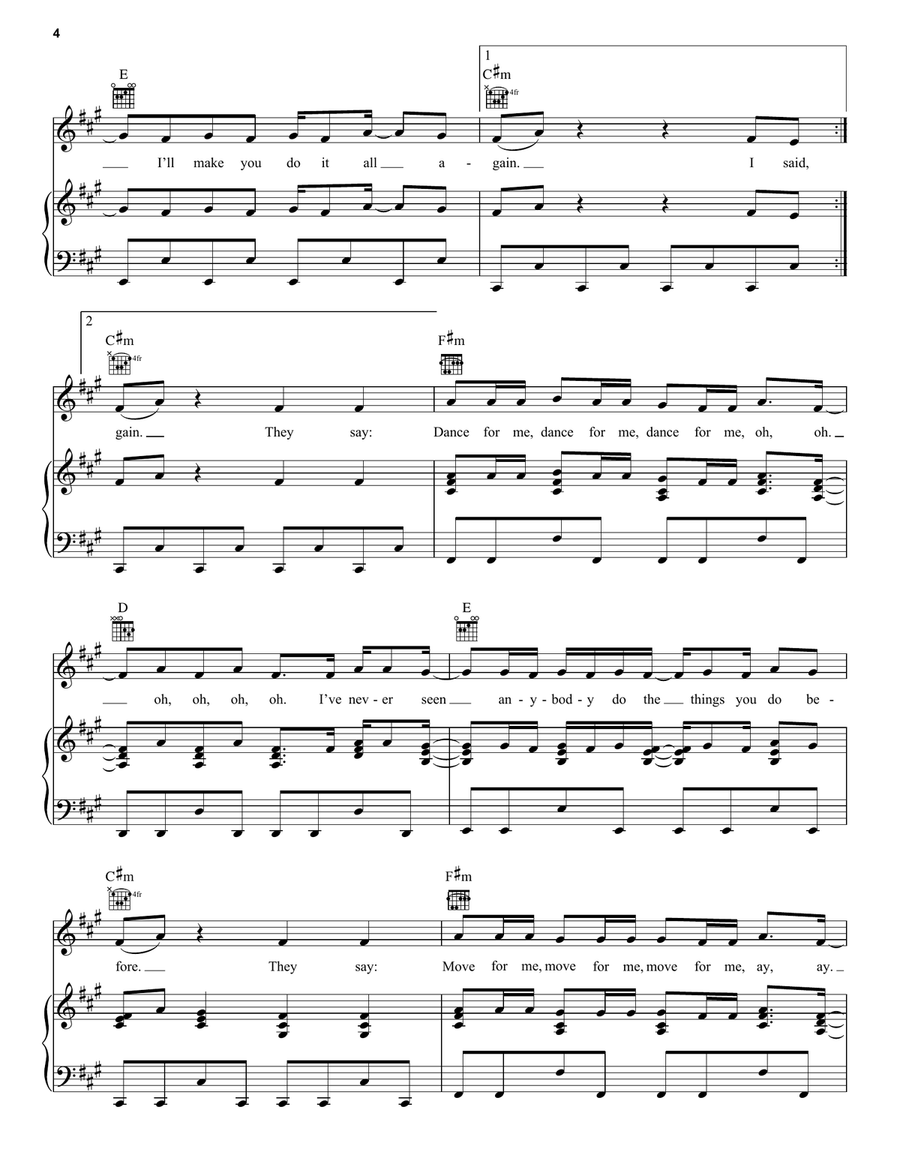 Dance Monkey Piano, Vocal, Guitar scores gallery preview page 4