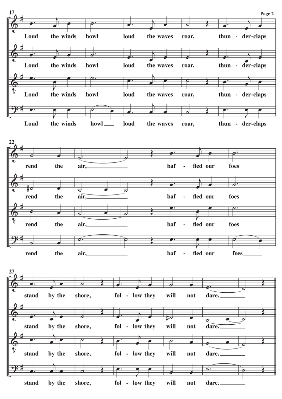 Skye Boat Song A Cappella SATB 4-Part scores gallery preview page 2