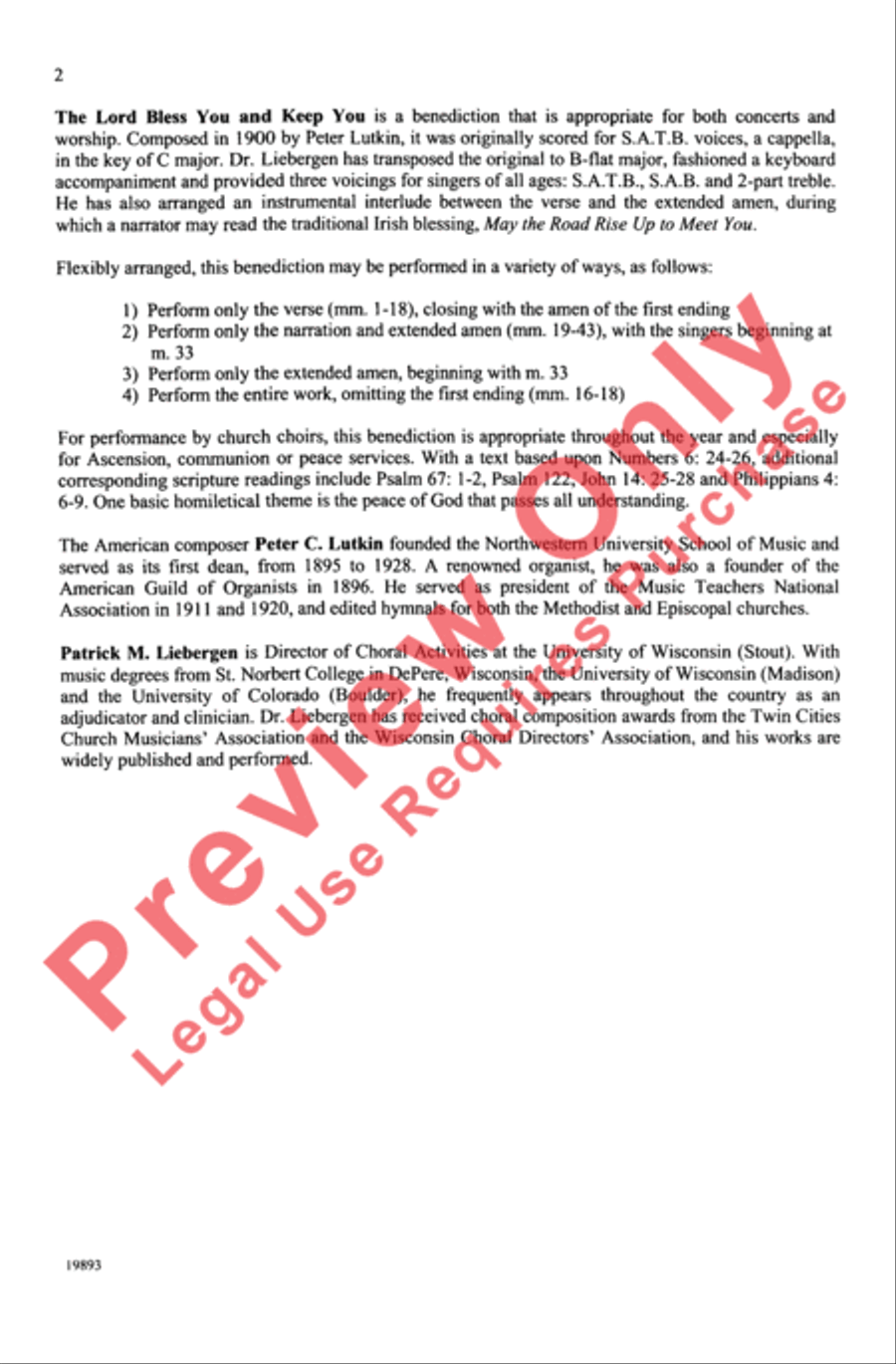 The Lord Bless You and Keep You 2-Part scores gallery preview page 2