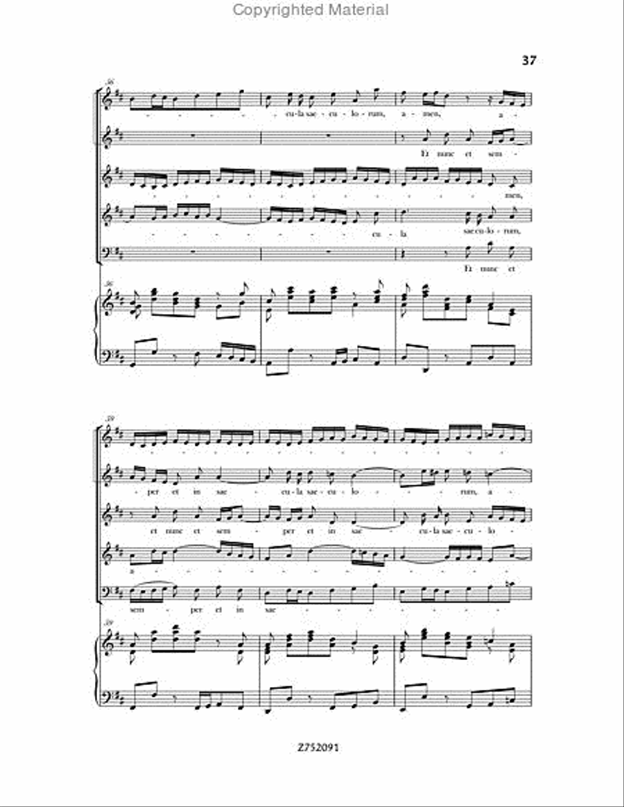 Cantata No. 191: Gloria in Excelsis Deo, BWV 191 4-Part scores gallery preview page 37