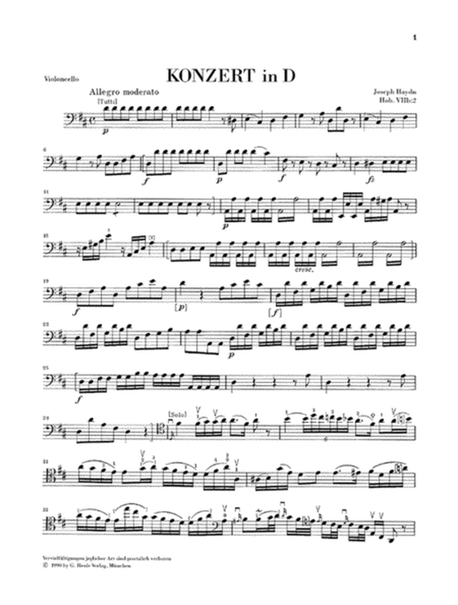 Concerto for Violoncello and Orchestra D major Hob. VIIb:2