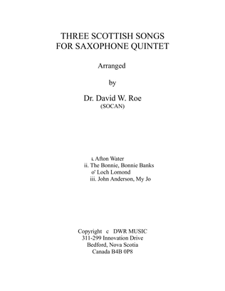 THREE SCOTTISH SONGS FOR SAXOPHONE QUINTET