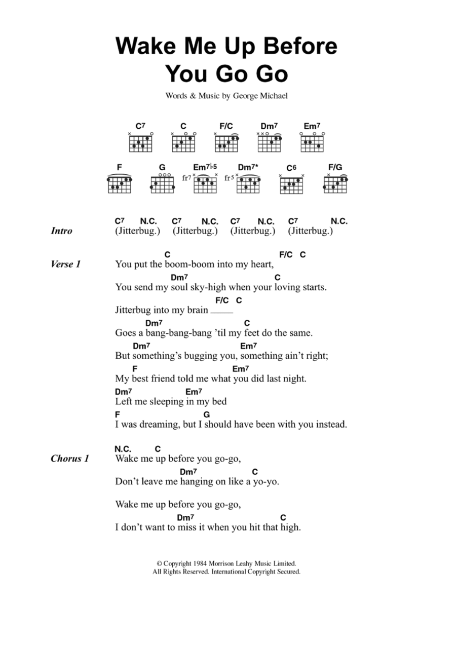 Wake Me Up Before You Go Go Acoustic Guitar scores gallery preview page 1