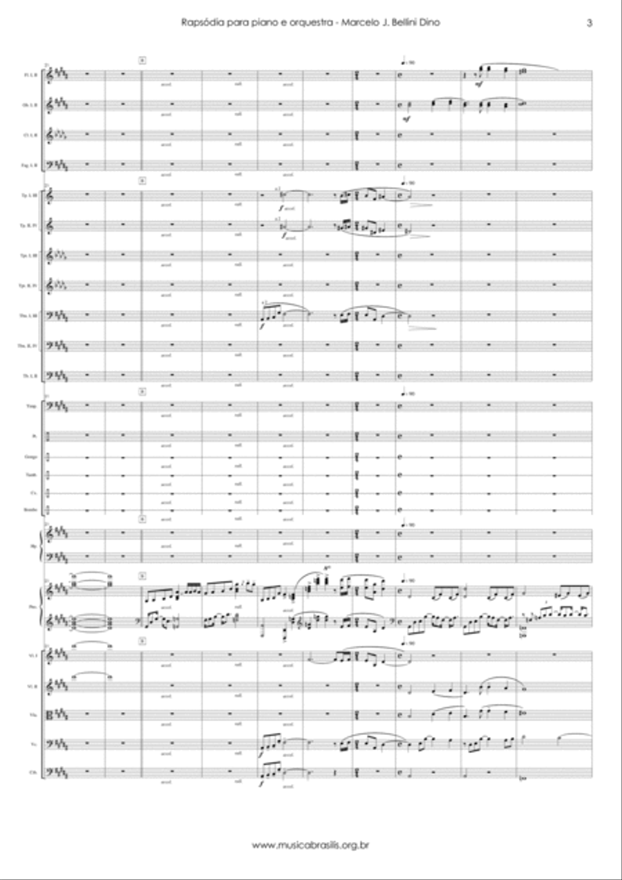 Rapsodia para piano e orquestra (grade) Full Orchestra scores gallery preview page 5