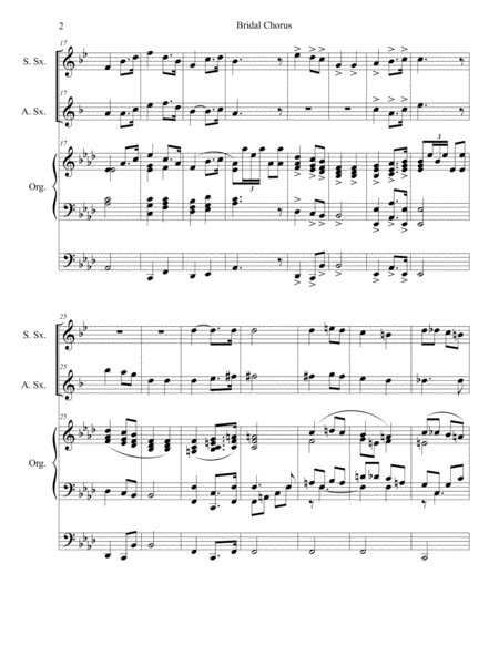 Bridal Chorus (Duet for Soprano and Alto Saxophone - Organ Accompaniment) image number null
