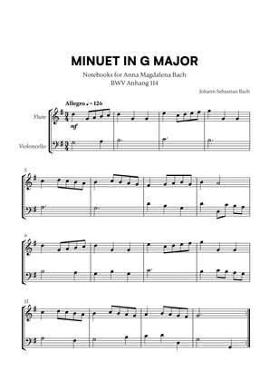 Book cover for Minuet in G Major (BWV Anh. 114) (for Flute and Cello)