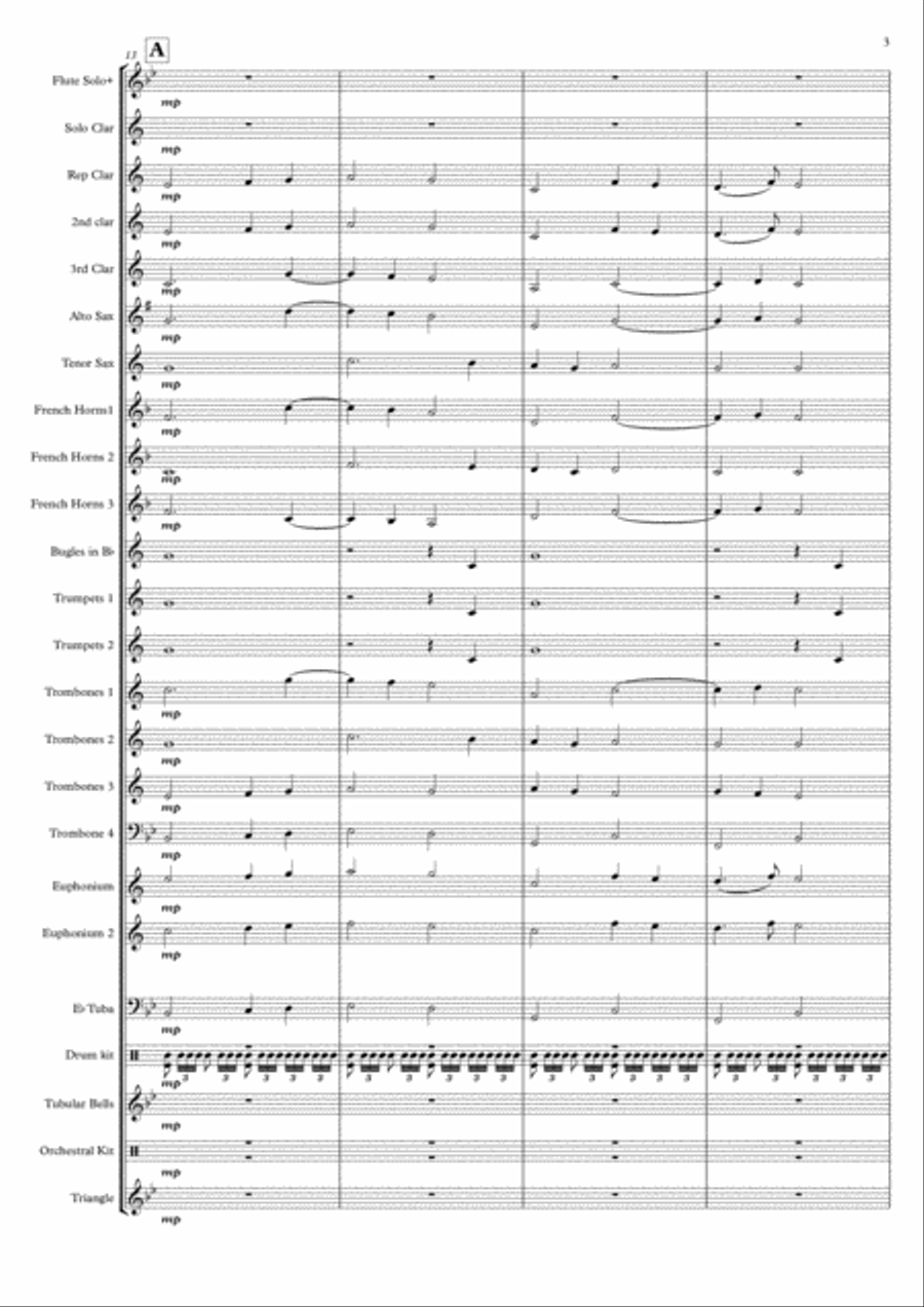 Tribute to the Menin Gate Concert Band scores gallery preview page 3