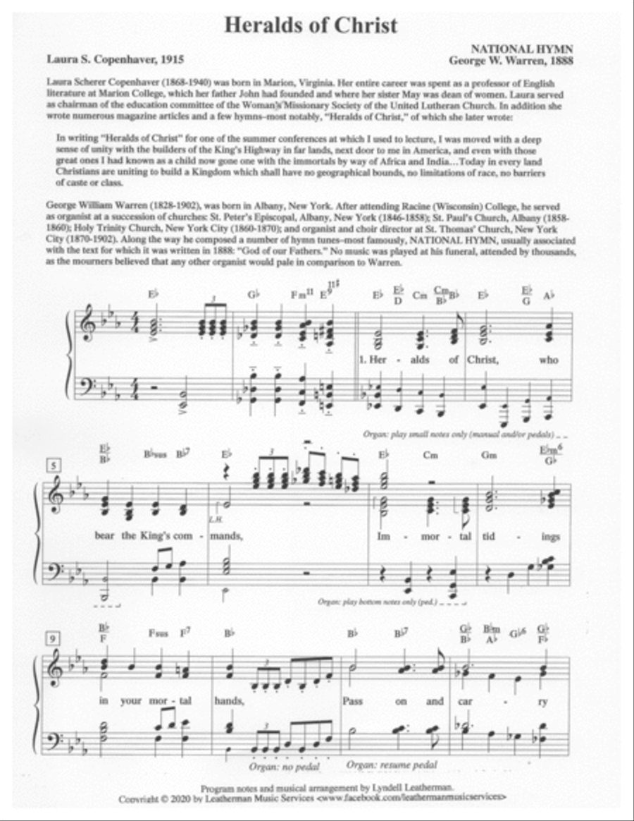 Heralds of Christ Piano, Vocal, Guitar scores gallery preview page 1