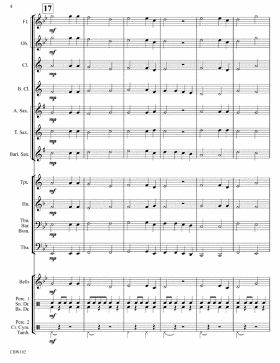 A Folk Tune Concert Band scores gallery preview page 6