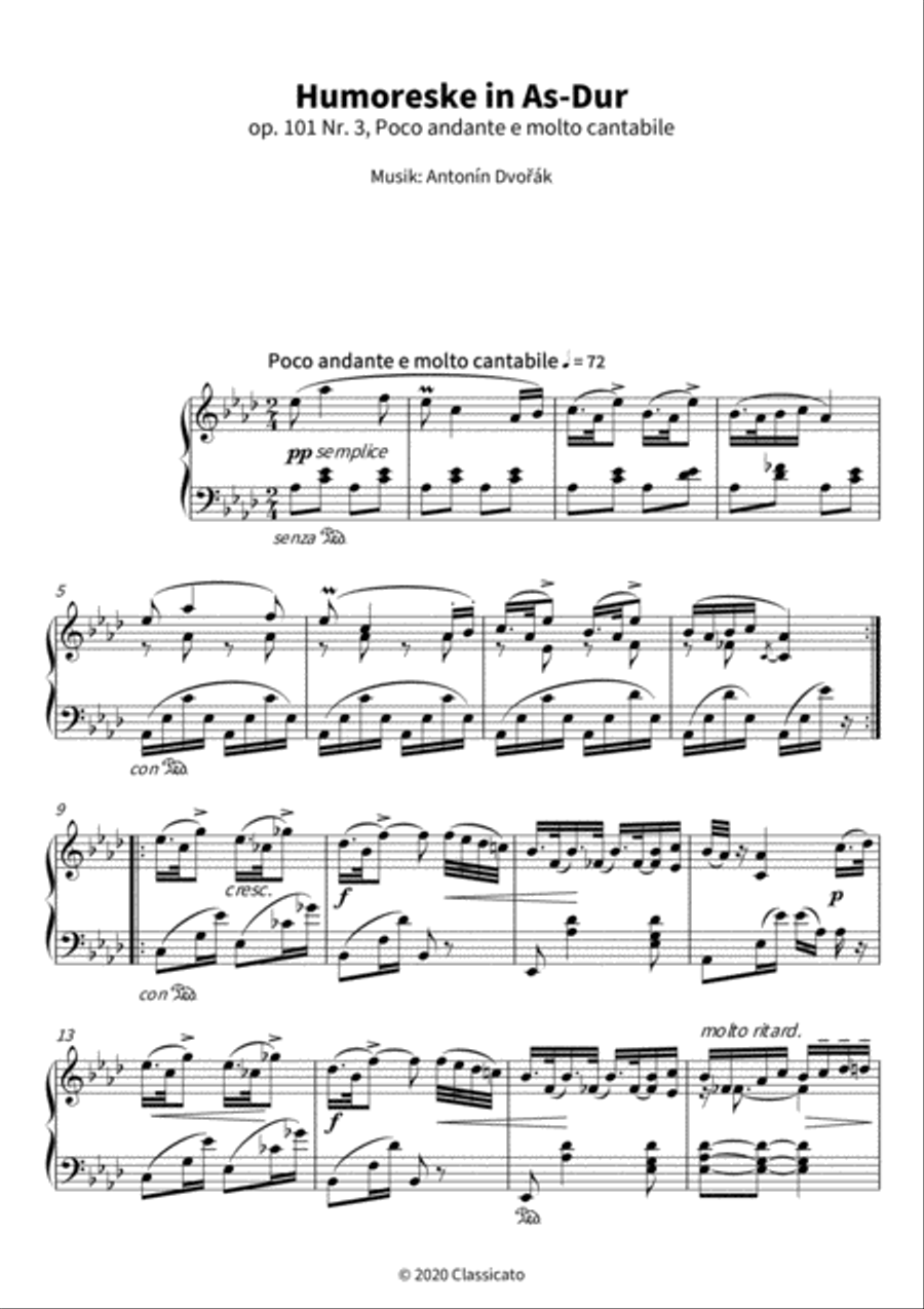 Humoreske in As-Dur Piano Solo scores gallery preview page 3