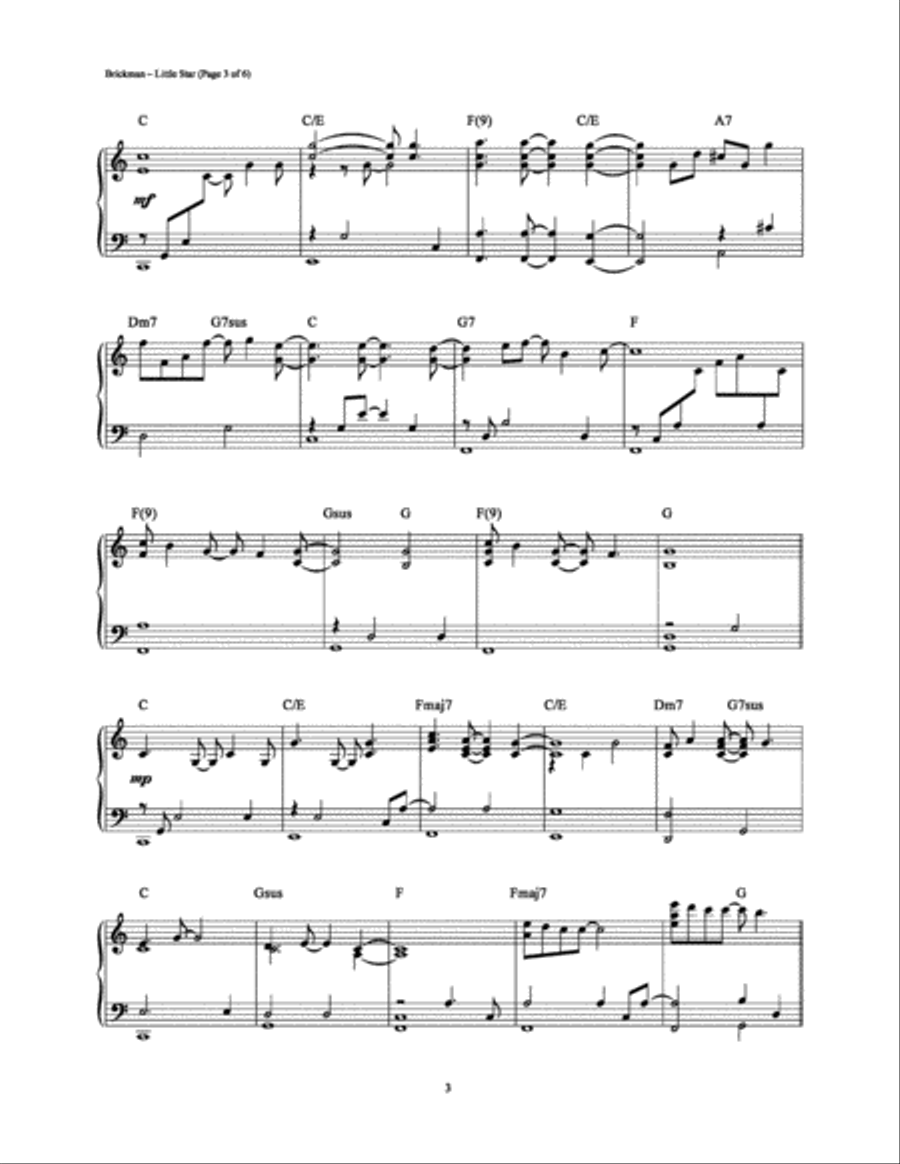 Little Star Piano Solo scores gallery preview page 3