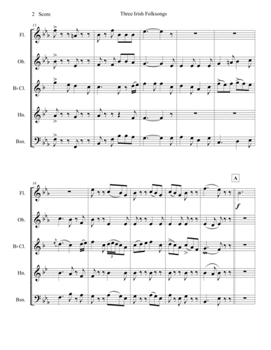 3 Irish Folksongs set for Woodwind Quintet image number null