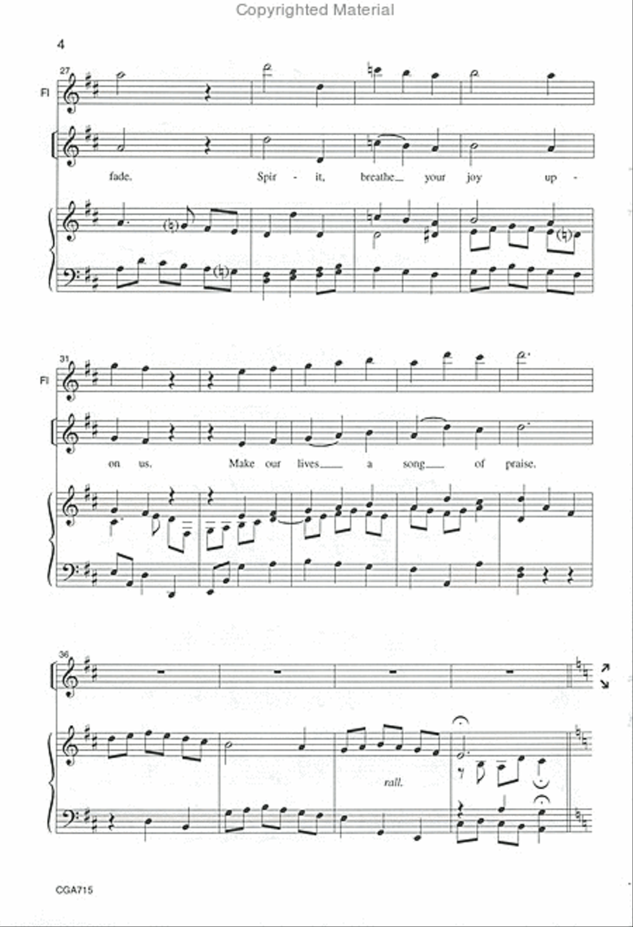 Spirit, Wind Upon the Waters Unison Choir scores gallery preview page 4