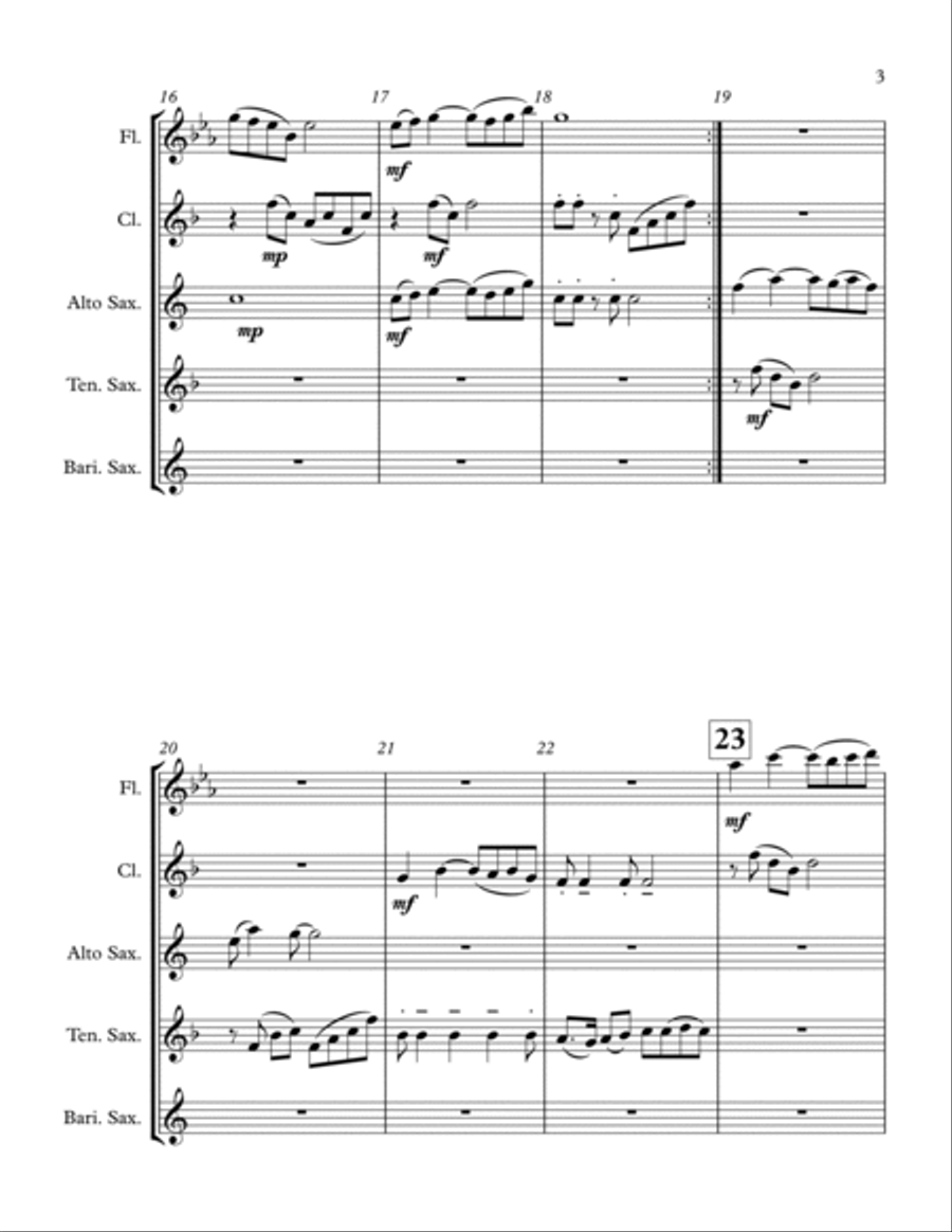 City Scapes - for mixed woodwind quintet Woodwind Quintet scores gallery preview page 3