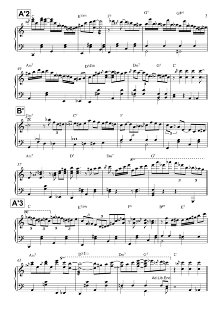 On The Sunny Side Of The Street Piano Solo scores gallery preview page 3