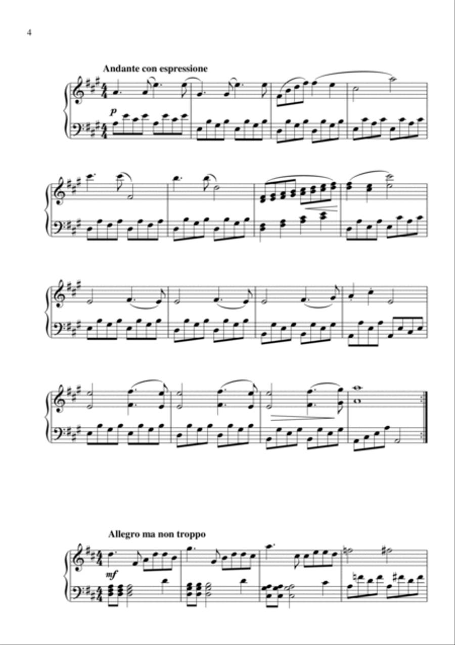 Sonatina in D Major Piano Solo scores gallery preview page 4
