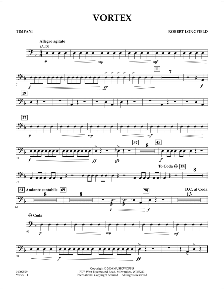 Vortex - Timpani Percussion scores gallery preview page 1