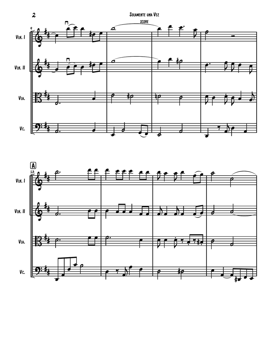 Solamente Una Vez String Quartet scores gallery preview page 3