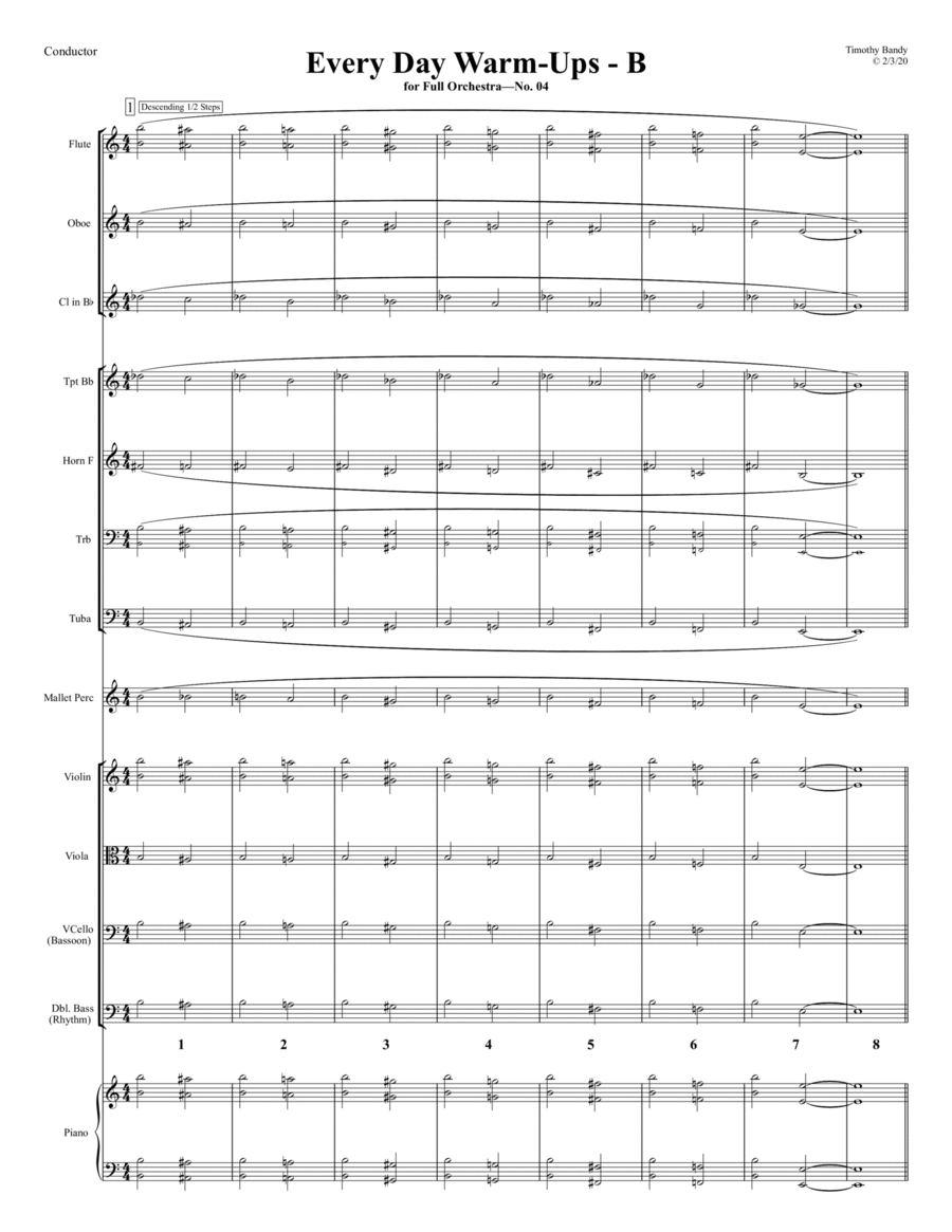 B - Every Day Warm-Ups for Full Orchestra Full Orchestra scores gallery preview page 1