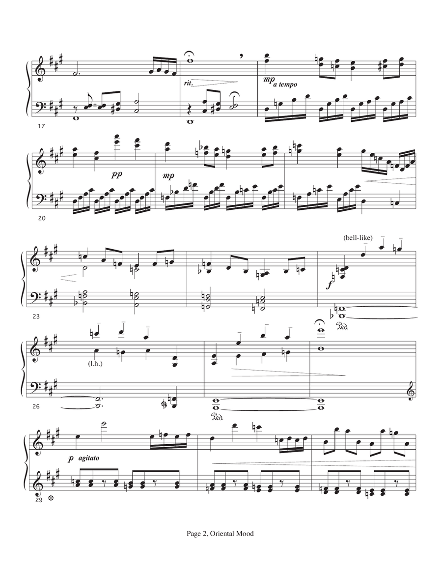 Oriental Nocturne Piano Solo scores gallery preview page 2
