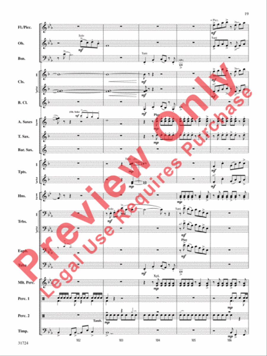 Choreography (score only) Concert Band scores gallery preview page 20