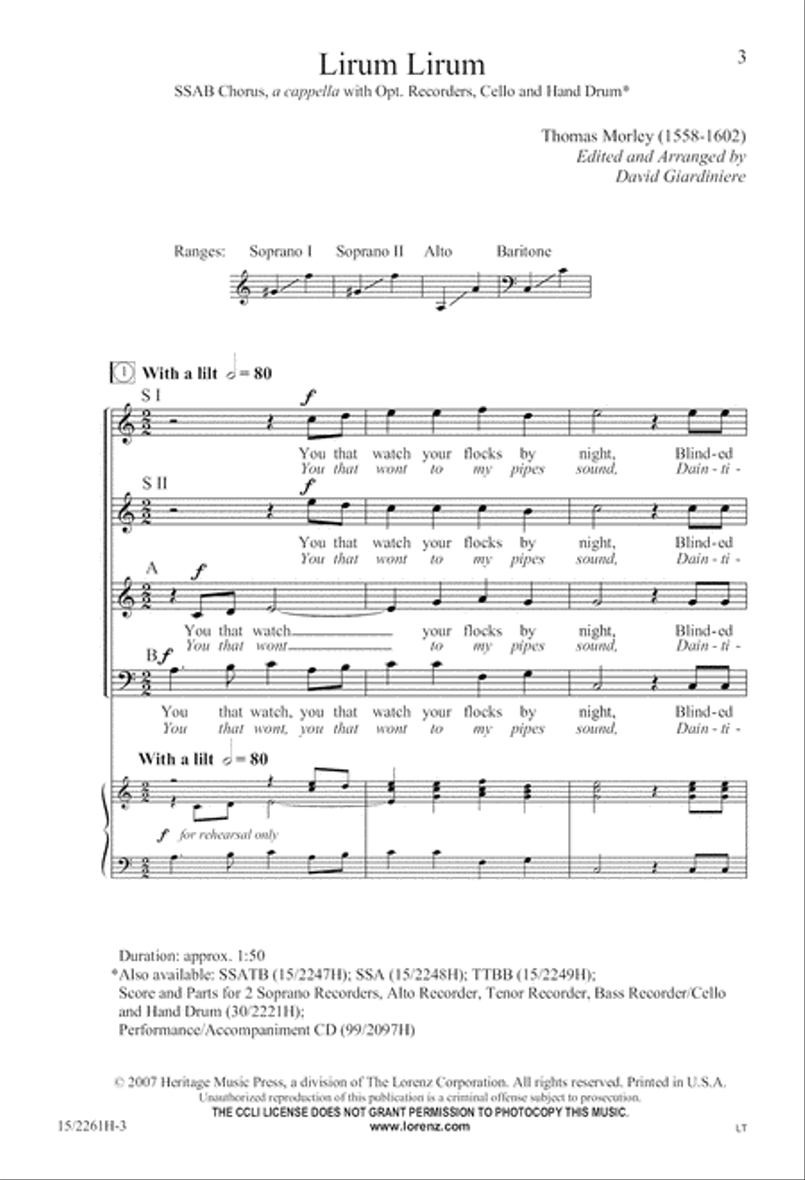 Lirum Lirum A Cappella scores gallery preview page 4