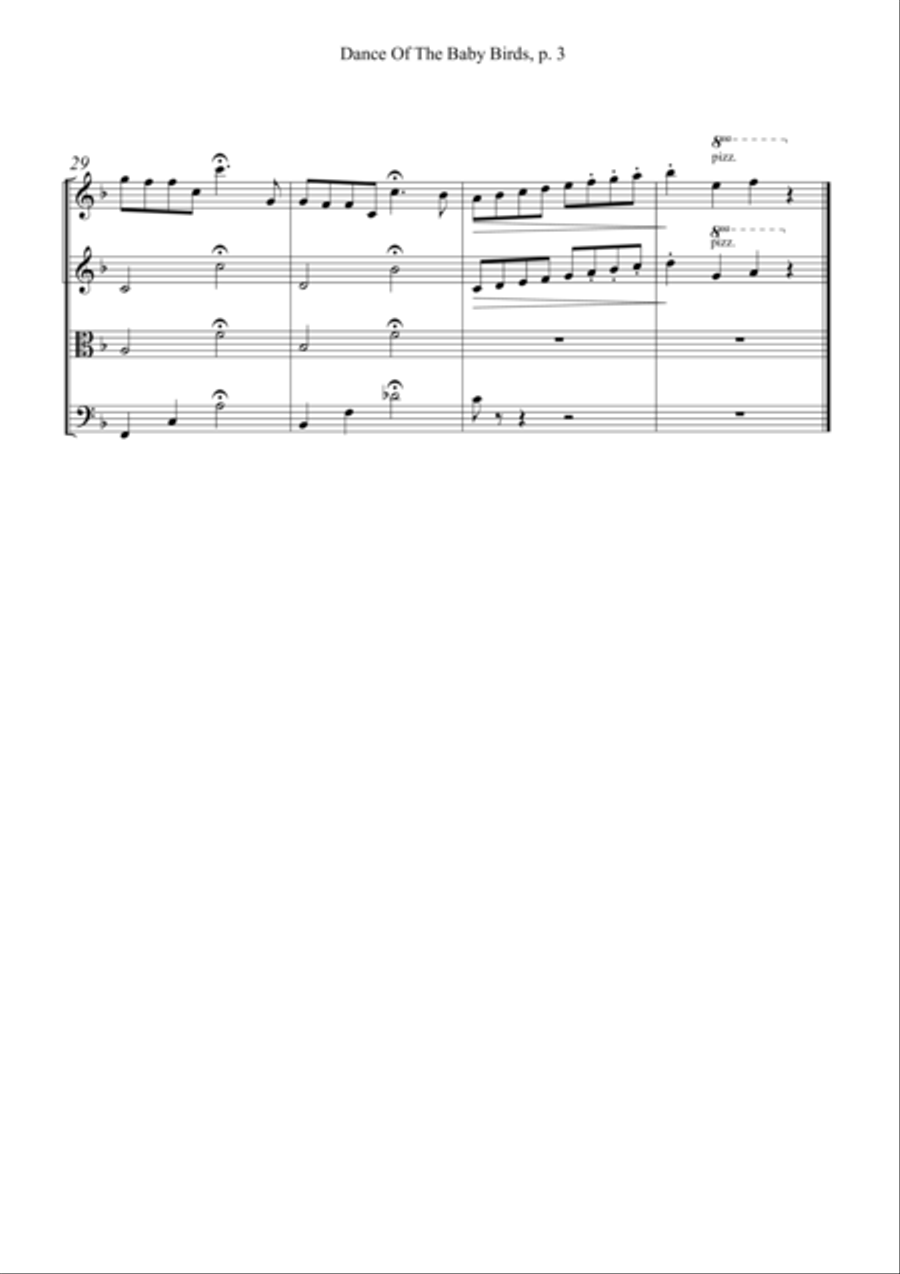 Dance Of The Baby Birds String Quartet scores gallery preview page 4