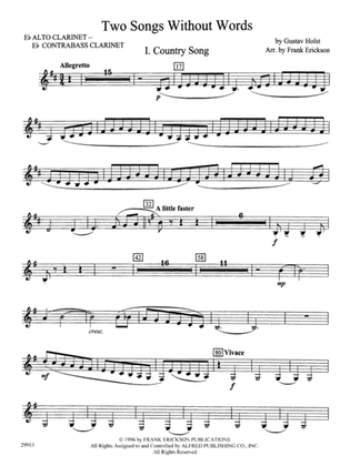 Two Songs Without Words: E-flat Alto Clarinet