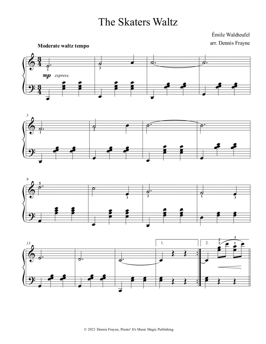 The Skaters Waltz Easy Piano scores gallery preview page 1