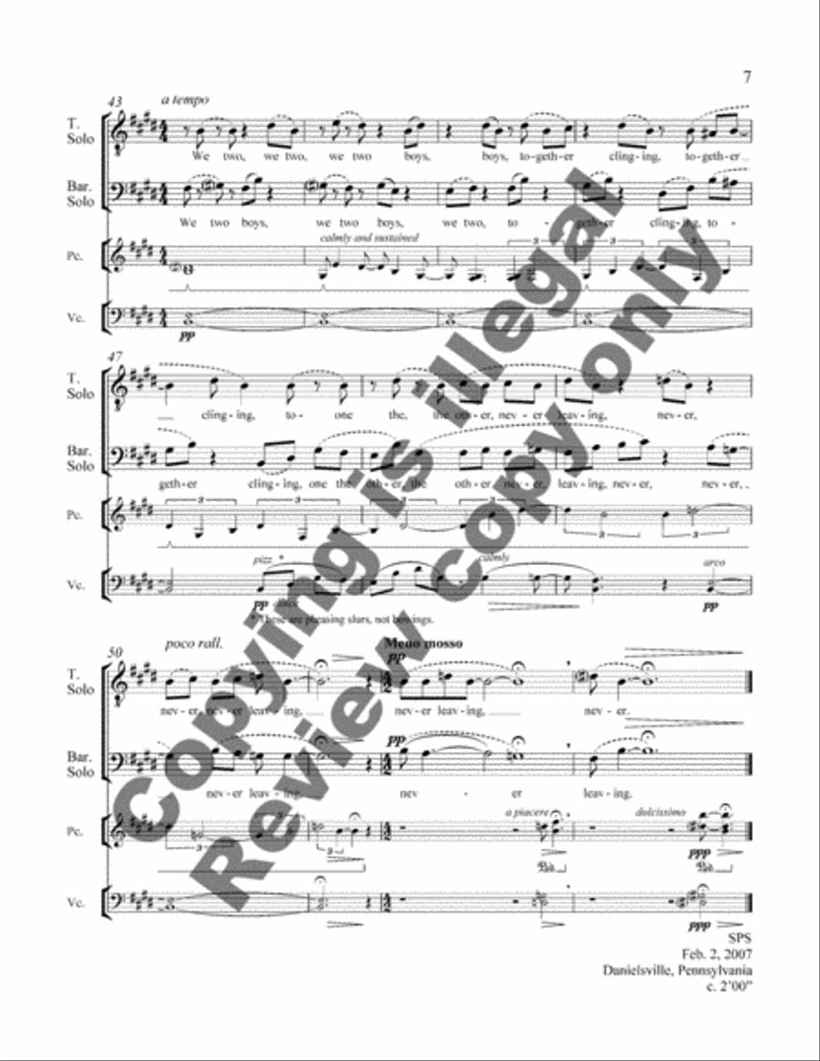 We Two Boys Together Clinging Tenor Voice scores gallery preview page 8