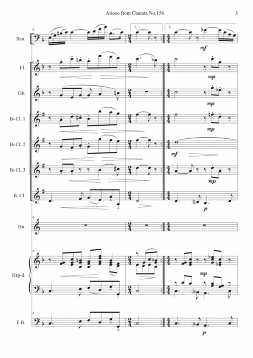 Arioso from Cantata No.156 (Score and Parts)