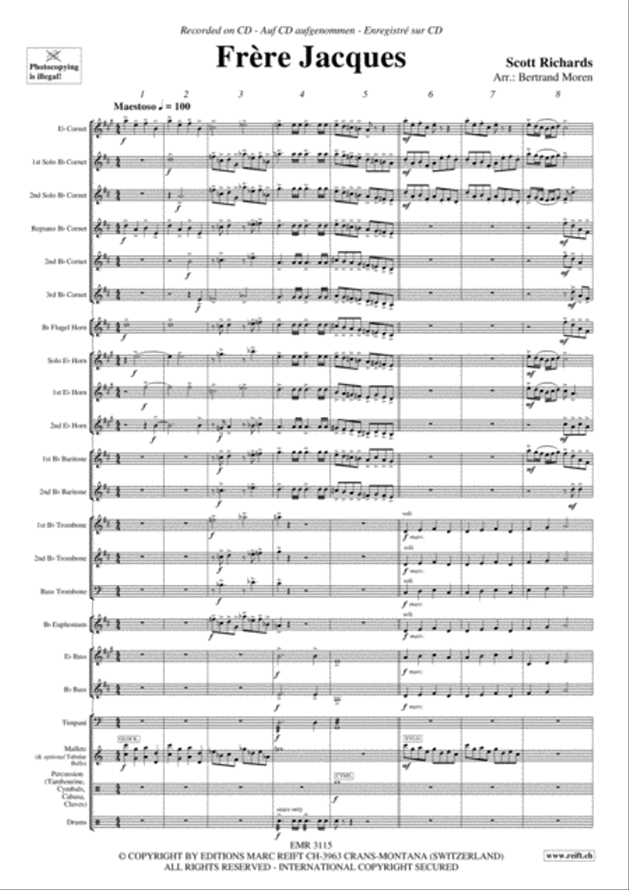 Frere Jacques Brass Band scores gallery preview page 4