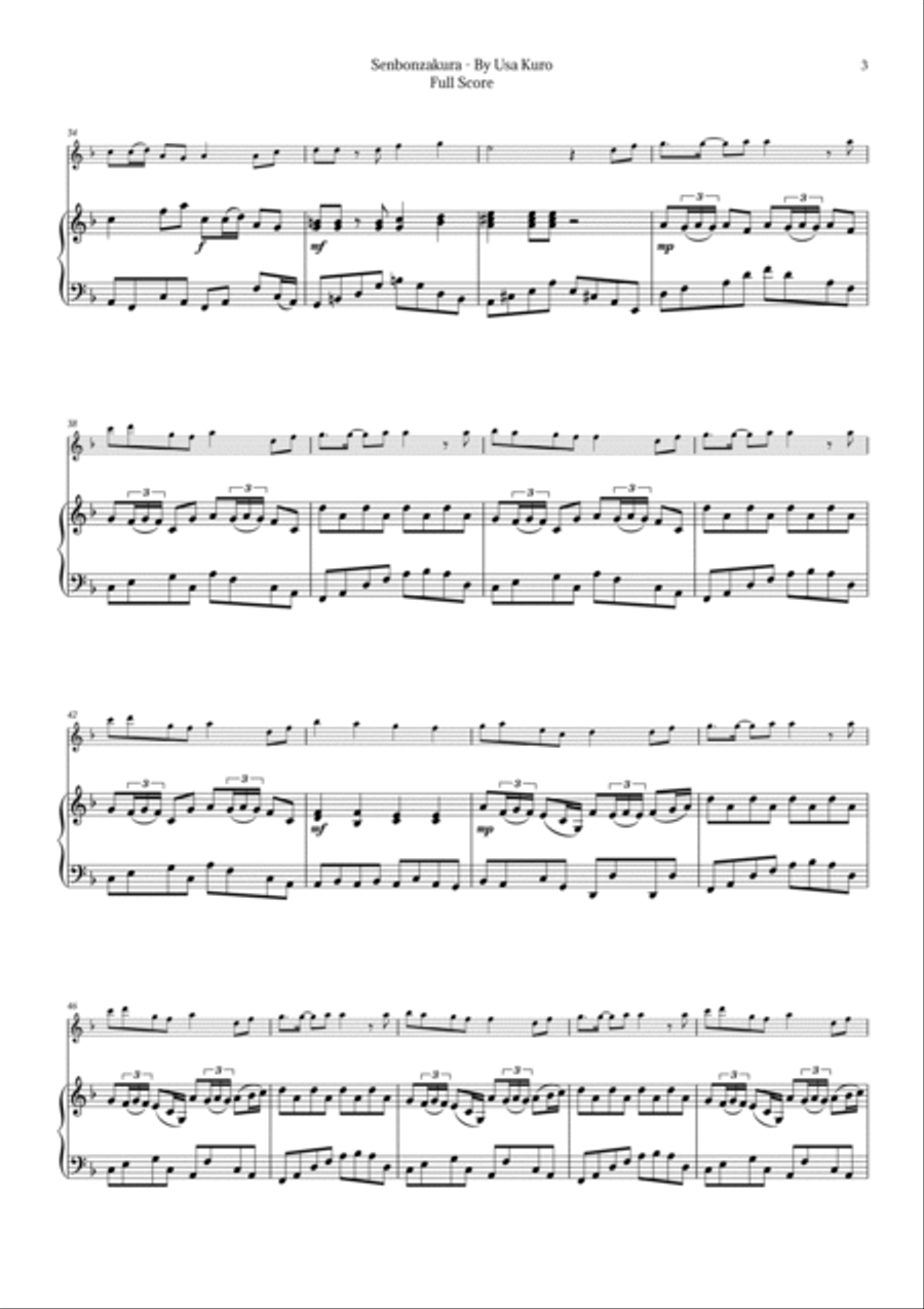Senbonzakura Chamber Music scores gallery preview page 3