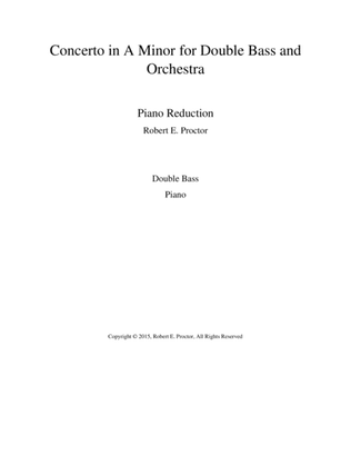 Book cover for Concerto in A Minor for Double Bass and Orchestra - Piano Reduction