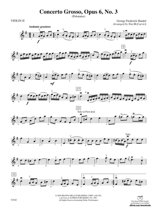 Concerto Grosso, Opus 6, No. 3 (Polonaise): 2nd Violin