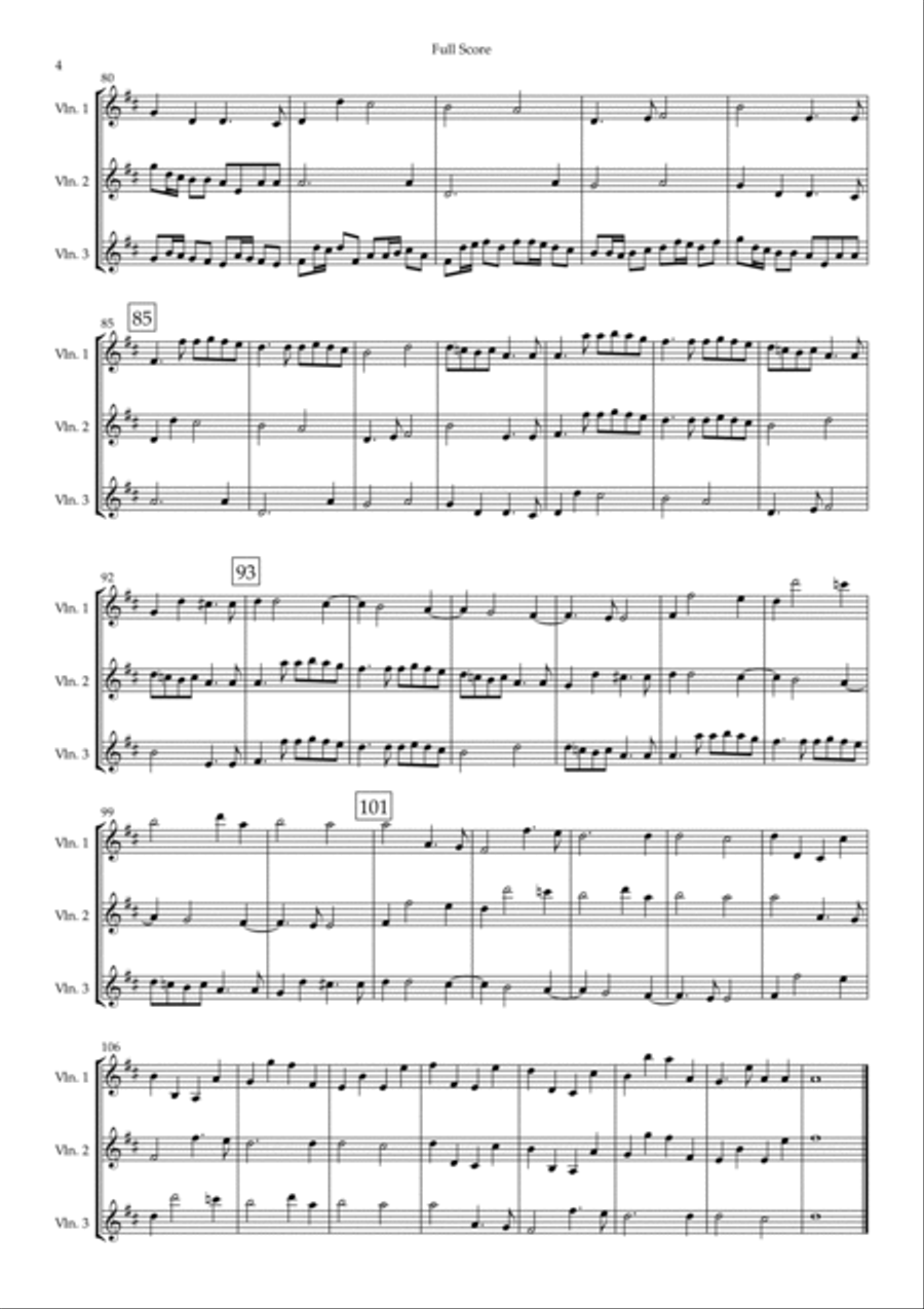 Canon in D Major (Johann Pachelbel) for Violin Trio String Trio scores gallery preview page 4